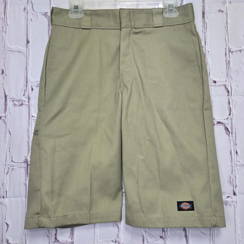 Dickies Shorts Khaki Relaxed Fit Multi-Pocket Workwear Chino Mens 30